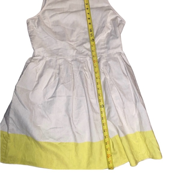 Size 12 Gap Linen Blend Dress with Yellow Trim - Picture 11 of 11
